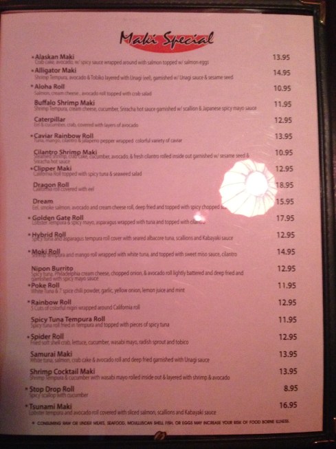 Chef Specialty Sushi at Hikari Sushi and Sake