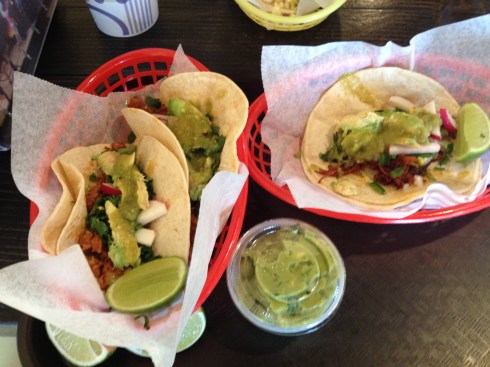 Chorizo and al Pastor Tacos at Sol Mexican Grill