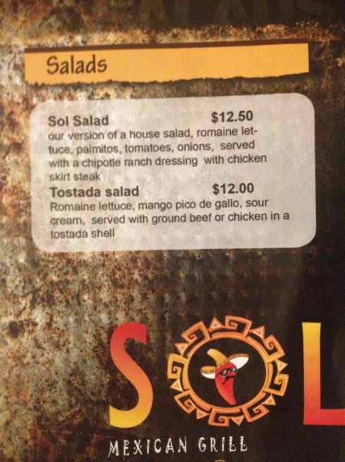 Salads at Sol Mexican Grill