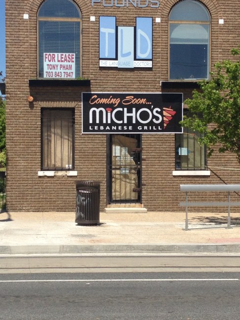 Signage Posted for Micho's Lebanese Grill on H Street