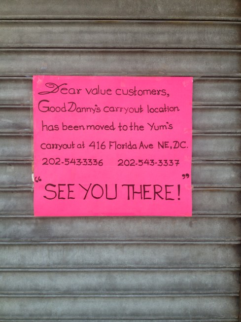 Good Danny's Carryout Closed