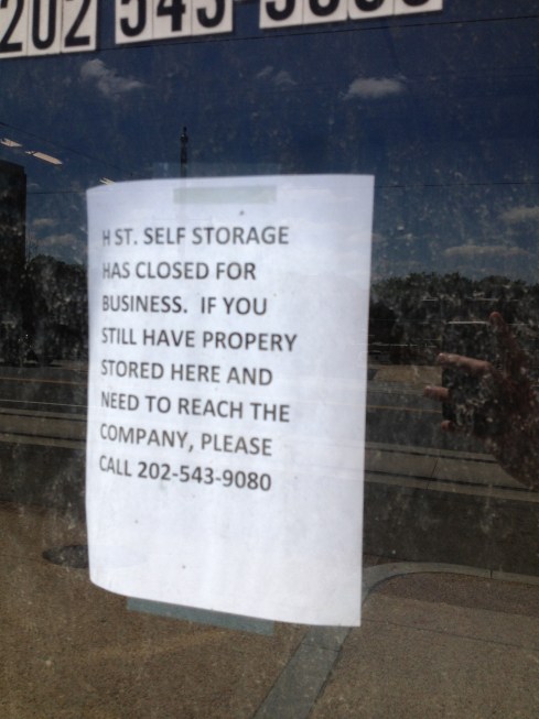 H Street Self Storage Closed
