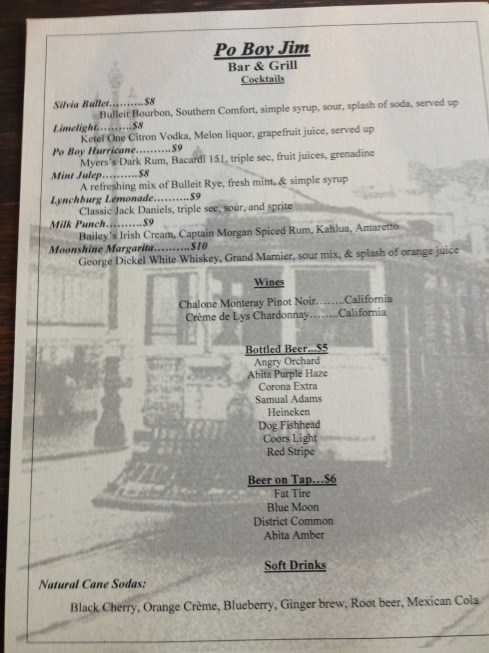 Drinks at Po Boy Jim on H Street