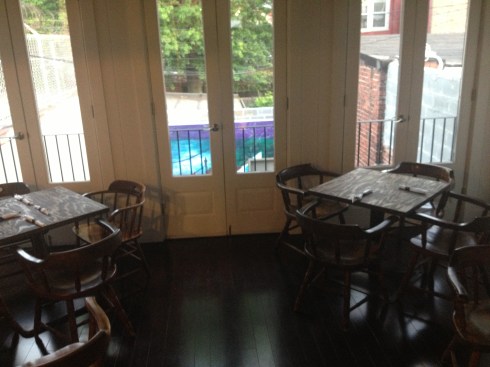Tables on Second Floor Overlooking Patio at Po Boy Jim