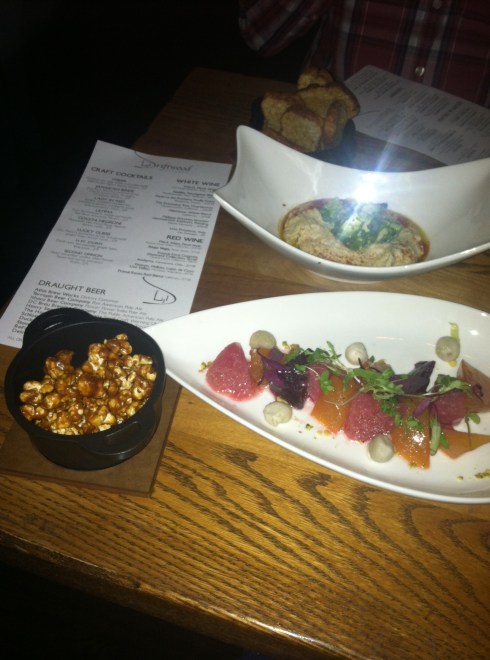 "Snacks" at Driftwood Kitchen