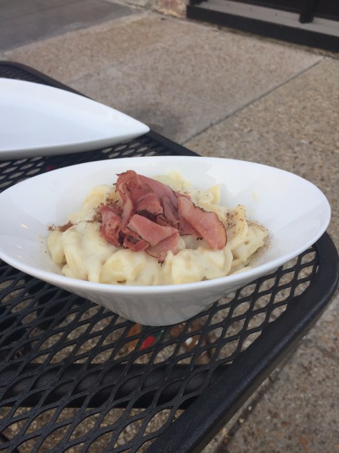 Mac and Cheese with Tasso Ham at Driftwood Kitchen