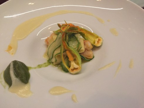 Open Faced Ravioli with Rock Shrimp at Masseria