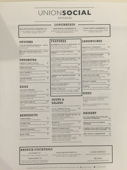 Full Brunch Menu at Union Social