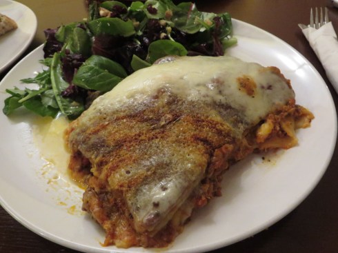 Lasagna at Uni Bistro