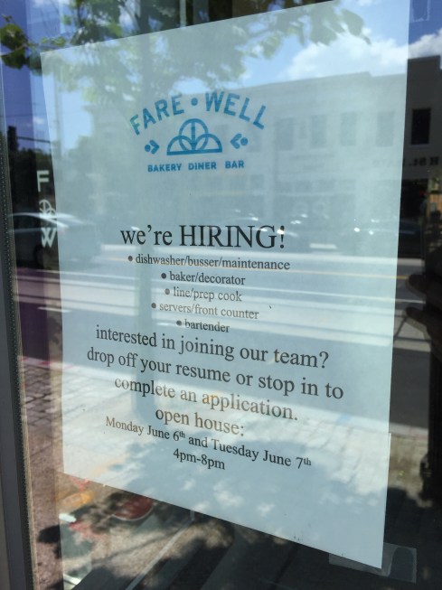 Fare Well Now Hiring on H Street