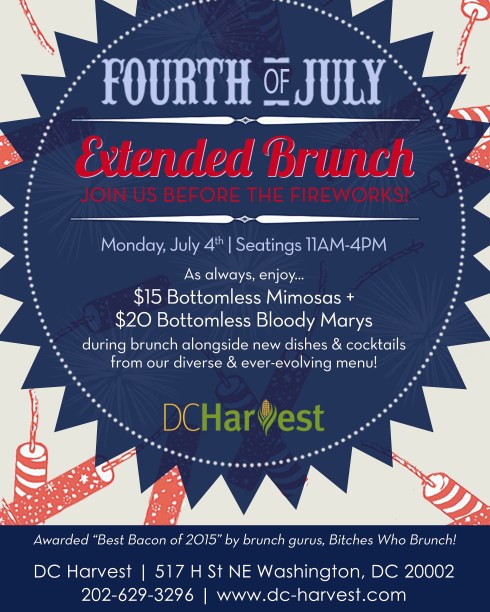 Extended Brunch at DC Harvest for 4th of July