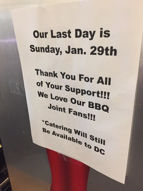 BBQ Joint Closing in Union Market